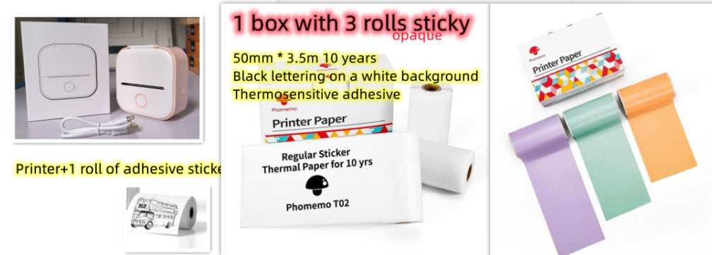 Portable Mini Thermal Label Printer with Bluetooth