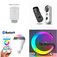 G-Shaped LED Lamp with Bluetooth Speaker & Wireless Charger