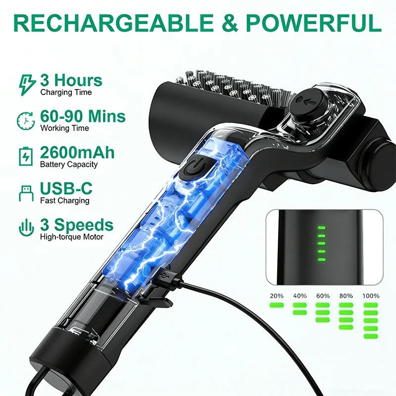 BBQ Grill Brush 3-Speed Settings Electric Grill Brush