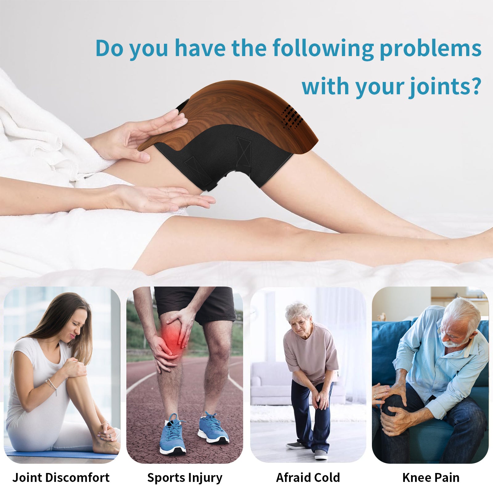 Rechargeable Heated Knee Massager with Vibration & Infrared Therapy