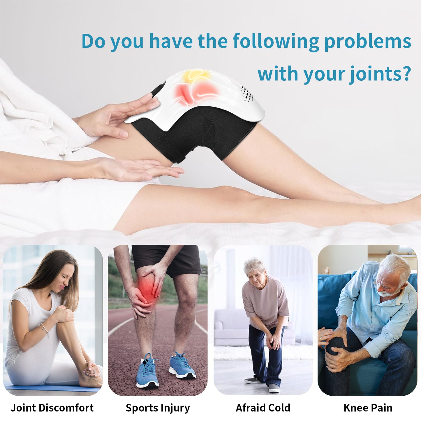 Rechargeable Heated Knee Massager with Vibration & Infrared Therapy