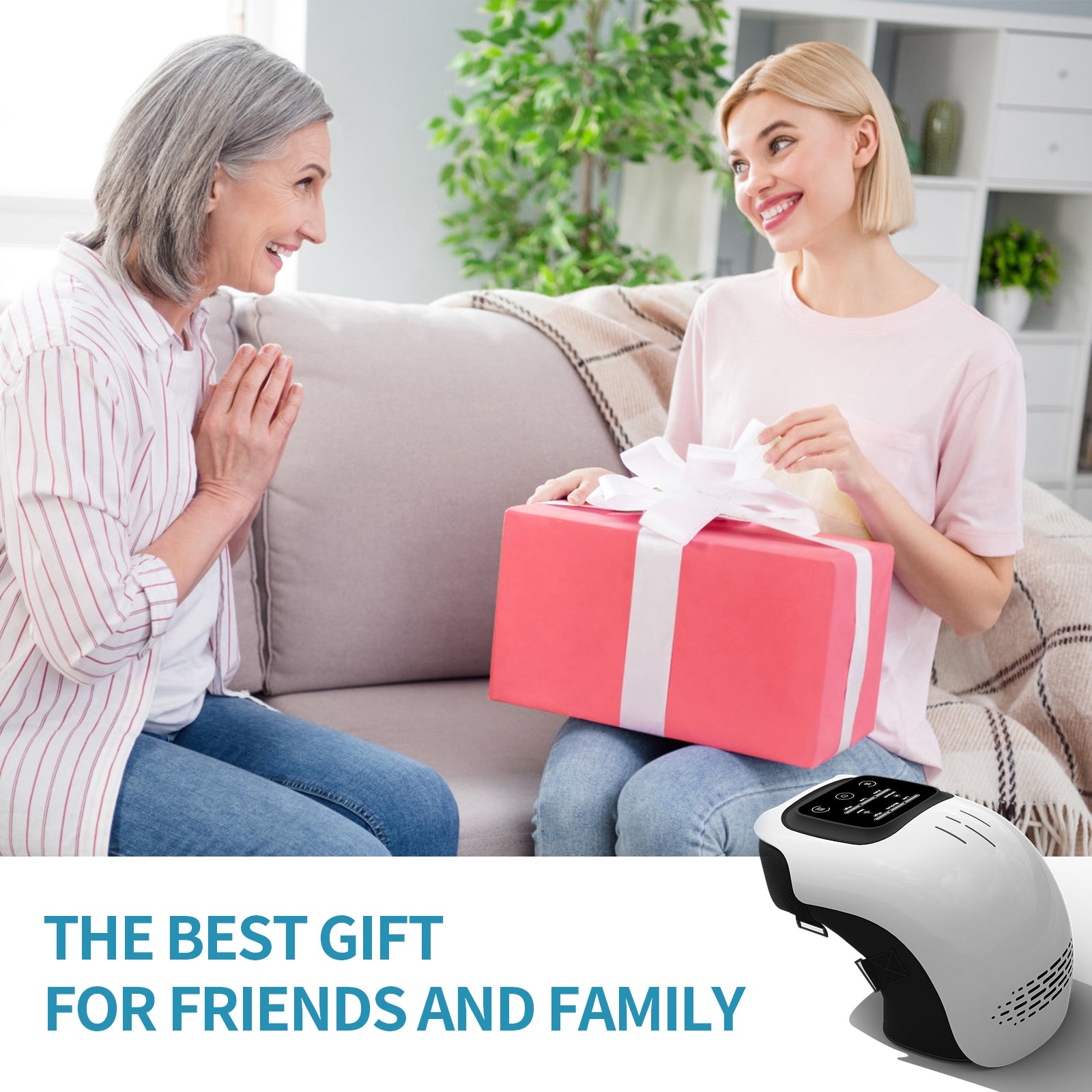 Rechargeable Heated Knee Massager with Vibration & Infrared Therapy